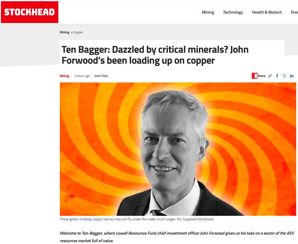 Ten Bagger: Dazzled by critical minerals? John Forwood’s been loading up on copper