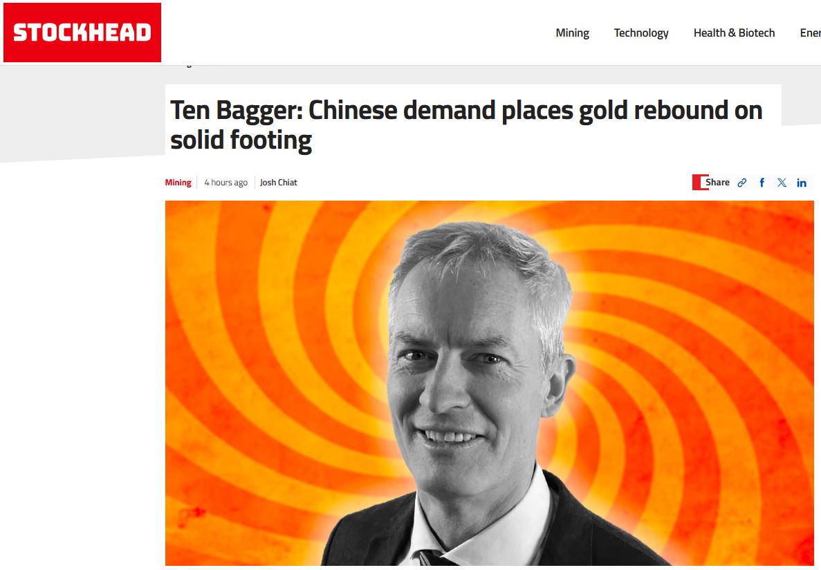 Ten Bagger: Chinese demand places gold rebound on solid footing