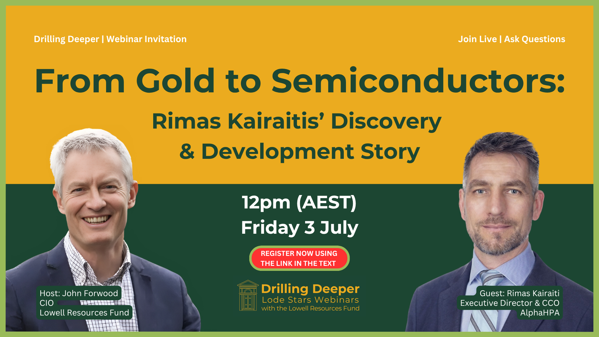 From Gold to Semiconductors: Rimas Kairaitis' discovery and development story
